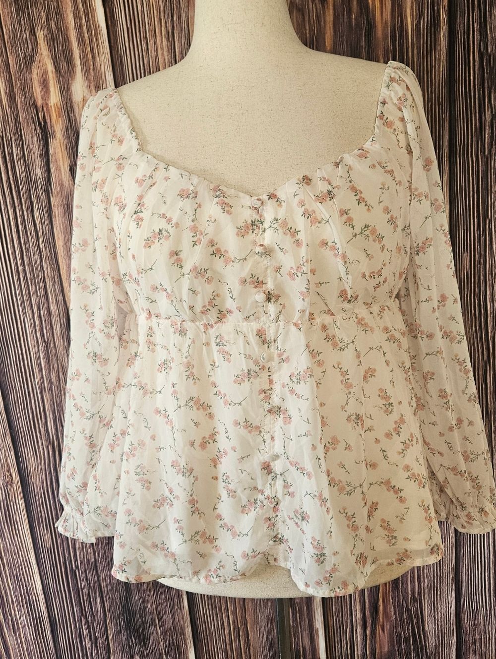 Arula Sweetheart Neck Chiffon Blouse Size X